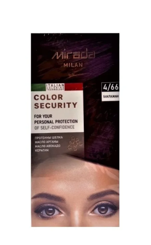 MIRADA MILAN краска д/волос с протеинами шелка кератином арганой и авокадо 4.66 баклажан